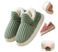 Boutique Warm Slippers,Bequeme Damen-Hausschuhe,Fluffy Slippers for Men and Women, Slippers Winter Non-Slip, Winter Slippers Indoor Slippers (Green,42-43EU)