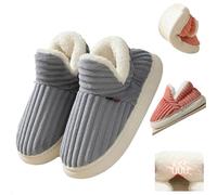 Boutique Warm Slippers,Bequeme Damen-Hausschuhe,Fluffy Slippers for Men and Women, Slippers Winter Non-Slip, Winter Slippers Indoor Slippers (Grey,34-35EU)