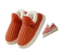 Boutique Warm Slippers,Bequeme Damen-Hausschuhe,Fluffy Slippers for Men and Women, Slippers Winter Non-Slip, Winter Slippers Indoor Slippers (Orange,34-35EU)