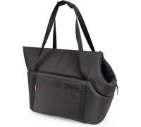 BoutiqueZOO Bolsa para Perros, Bolsa para Cachorros - Negro/Negro (Minky), S: 34x22x26 cm - Bolsa de Transporte para Perros pequenos y medianos, Cachorros, Gatos