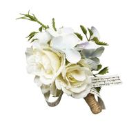Boutonniere Para Hombre - Alfiler De Ramillete Floral Realista, Solapa De Flor Artificial Para Boda, Elegante Accesorio Para Traje | Novio, Padrinos De Boda, Ropa Para Ceremonia, Recepción, De