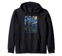 Bouvier Des Flandres Perro Van Gogh Noche Estrellada Sudadera con Capucha