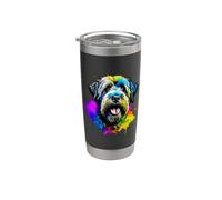 Bouvier des Flandres Pop Art I Dog Lover I Splash Art Vaso térmico de acero inoxidable de doble pared