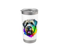 Bouvier des Flandres Pop Art I Dog Lover I Splash Art Vaso térmico de acero inoxidable de doble pared