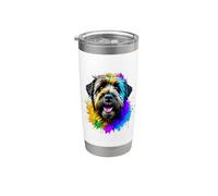 Bouvier des Flandres Pop Art I Dog Lover I Splash Art Vaso térmico de acero inoxidable de doble pared