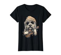 Bouvier Des Flandres Ukelele Beanie Y2K Aesthetic Camiseta gráfica económica, Mujer, Negro, M