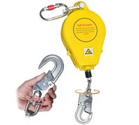 BOVDC Arnes Linea de Vida Retractil Tejado, Dispositivo Anticaida Retractil Homologado 10m/15m/20m, 150 kg Arnes Seguridad Anticaidas Retractil Trabajo Altura y Tejado(Amarillo, 20m)