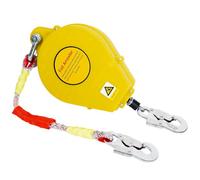 BOVDC Arnes Linea de Vida Retractil Tejado, Dispositivo Anticaida Retractil Homologado 3-20m, Arnes Seguridad Anticaidas Retractil Trabajo Altura y Tejado 150kg con Gancho Autoblocante(Amarillo,7m)