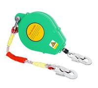 BOVDC Arnes Linea de Vida Retractil Tejado, Dispositivo Anticaida Retractil Homologado 3-20m, Arnes Seguridad Anticaidas Retractil Trabajo Altura y Tejado 150kg con Gancho Autoblocante(Verde,15m)