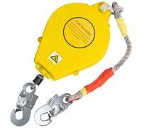 BOVDC Dispositivo Anticaida Retractil, 3-20m Arnes Linea de Vida Retráctil Homologado, 150kg Verde/Amarillo Arnes Seguridad Anticaidas Retractil Trabajo Tejados/ Altura(Amarillo,5 Metros)