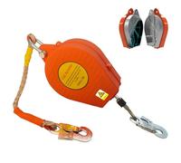 BOVDC Dispositivo Anticaidas Retráctil, 200kg Linea de Vida Retractil Homologado 10m, Rojo Arnés de Seguridad Anticaídas Retráctil con Gancho Autoblocante para Trabajos en Altura(Rojo,10m-1 Pieza)