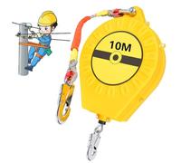BOVDC Dispositivo Anticaídas Retráctil 3-20m, Línea de Vida Autoretractil Homologada, Verde/Amarillo Anticaidas Retractil Seguridad para Trabajos Aéreos, Carga Máxima:150kg(Amarillo, 10m)