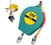 BOVDC Dispositivo Anticaídas Retráctil, Linea de Vida Retractil Homologado, Arnés de Seguridad Anticaídas Retráctil 3-20m para Trabajos Aéreos, Carga Máxima:150kg(Verde, 3m)