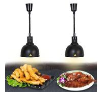 BOVDC Lampara Calor Cocina, 19 cm/25 cm Lampara Calor Alimentos, Lámpara de Calor para Alimentos de Cocina Colgante Ajustable para Buffets y Hoteles(C-25cm, 2 Piezas)