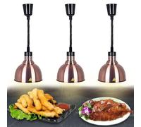 BOVDC Lampara Calor Cocina, 19 cm/25 cm Lampara Calor Alimentos, Lámpara de Calor para Alimentos de Cocina Colgante Ajustable para Buffets y Hoteles(B-25cm, 3 Piezas)