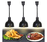 BOVDC Lampara Calor Cocina, 19 cm/25 cm Lampara Calor Alimentos, Lámpara de Calor para Alimentos de Cocina Colgante Ajustable para Buffets y Hoteles(C-25cm, 3 Piezas)