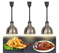 BOVDC Lampara Calor Cocina, 19 cm/25 cm Lampara Calor Alimentos, Lámpara de Calor para Alimentos de Cocina Colgante Ajustable para Buffets y Hoteles(A-25cm, 3 Piezas)