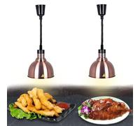 BOVDC Lampara Calor Cocina, 19 cm/25 cm Lampara Calor Alimentos, Lámpara de Calor para Alimentos de Cocina Colgante Ajustable para Buffets y Hoteles(B-25cm, 2 Piezas)