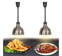 BOVDC Lampara Calor Cocina, 19 cm/25 cm Lampara Calor Alimentos, Lámpara de Calor para Alimentos de Cocina Colgante Ajustable para Buffets y Hoteles(A-25cm, 2 Piezas)