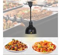 BOVDC Lampara Calor Cocina, Negro Lampara Calor Alimentos, 19/25cm Lámpara de Calor para Alimentos de Cocina Colgante Ajustable para Buffets y Hoteles(1 Pieza, 25cm)