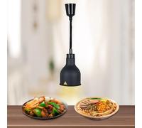 BOVDC Lámpara de Calor para Alimentos, Lampara Calor Cocina 19/25cm, Lamparas de Calor Hosteleria Colgante Ajustable para Buffets y Cocina(Negro-19cm, 1 Pieza)