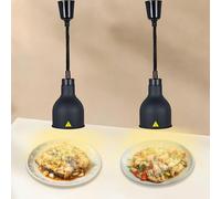 BOVDC Lamparas de Calor Hosteleria, Lampara Calor Cocina Extensible 60-180cm, Lampara Calienta Platos Gran Diámetro, Suspension Lampara de Calor para Alimentos Cocina, Restaurante(D-19cm, 2 Piezas)