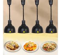 BOVDC Lamparas de Calor Hosteleria, Lampara Calor Cocina Extensible 60-180cm, Lampara Calienta Platos Gran Diámetro, Suspension Lampara de Calor para Alimentos Cocina, Restaurante(C-25cm, 4 Piezas)