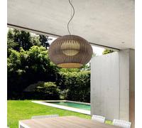 Bover Lámpara colgante exterior Garota, marrón grafito/marrón Ø 72 cm True