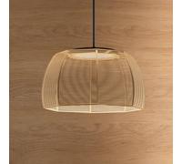 Bover lámpara colgante LED Tanit, Ø 43 cm, negro/beige, tela True