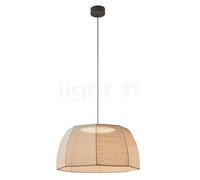 Bover lámpara colgante LED Tanit, Ø 61 cm, negro/beige, tela