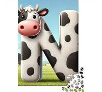 Bovinos Puzzle De 1000 Trozos Carta de Vaca N Papel Grueso Apasionados De Los Fácil Almacenar Horas De Entretenimiento Garantizadas Ocio Casa 38x26cm/1000pcs