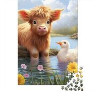 Bovinos Set De 1000 Piezas Papel Reciclado Vaca y patitos Puzzle Familiar Fácil De Almacenar Aficionados A Los Rompecabezas Atractivo Ocio Casa 38x26cm/1000pcs