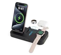 BOVIPO Estación de carga inalámbrica 4 en 1 para cargador Oura Ring Gen 3, cargador magnético rápido de 25 W para iPhone, Apple Watch, AirPods, cargador inalámbrico para Samsung Galaxy Phone, Galaxy