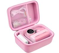BOVKE Carrying Case para Dylanto/Anchioo/MEETRYE Kids Camera Instant Print, 1080P Kids Instant Camera Juguetes Soporte de Almacenamiento con Bolsillo de Malla para Papeles de impresión, Rosa