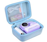 BOVKE Carrying Case para Dylanto/Anchioo/MEETRYE Kids Camera Instant Print, 1080P Kids Instant Camera Juguetes Soporte de Almacenamiento con Bolsillo de Malla para Papeles de impresión, Azul
