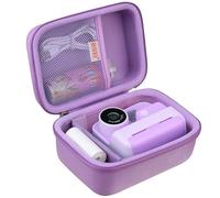 BOVKE Carrying Case para Dylanto/Anchioo/MEETRYE Kids Camera Instant Print, 1080P Kids Instant Camera Juguetes Soporte de Almacenamiento con Bolsillo de Malla para Papeles de impresión, Púrpura