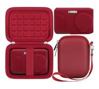 BOVKE Caso de Transporte & Cubierta de Silicona para Kodak Pixpro FZ45 Appareil Photo Numérique Compact, Caja de Almacenamiento Duro con Protector de Manga de Piel de Silicona Suave, Rojo