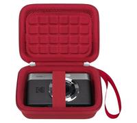 BOVKE Caso de Viaje para Kodak Pixpro C1 - Cámara Digital Ultra compacta, PIXPRO C1 Cámara Digital Bolso de Soporte con Extra Bolsillo de Malla para Cables de Carga, Rojo
