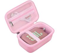 BOVKE Compatible con Altavoz inalámbrico Bluetooth portátil JBL Go 4, Bolsillo de Malla Extra para Cables de Carga y Accesorios, Rosa