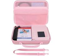 BOVKE Estuche de Almacenamiento Compatible con la Impresora fotográfica compacta Canon SELPHY CP1500, Espacio Extra para el Conjunto de Tinta/Papel de Color Canon y Otros Accesorios, Rosado