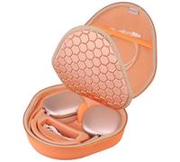 BOVKE Estuche de Transporte Duro con Modo de sueño para Auriculares inalámbricos de Apple AirPods MAX, Bolsa de Almacenamiento portátil Protectora MAX Bolsillo Cables de USB-C Accesorios, Naranja
