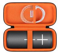 BOVKE Estuche de Viaje Compatible con Ultimate Ears Boom 4 Altavoz inalámbrico Bluetooth portátil Impermeable, Soporte Boom 4 con Bolsillo de Malla para Cables de Carga, Negro