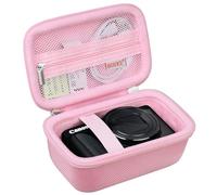 BOVKE Estuche de Viaje para cámara Digital PowerShot SX740 HS, Soporte de Bolsa de Almacenamiento para cámara SX730 / SX720 / SX620 / G7X con Bolsillo Extra para baterías, Cables, Rosa