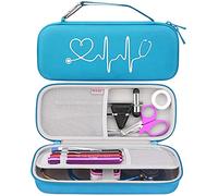 BOVKE Estuche para estetoscopio 3M Littmann Classic III, Lightweight II S.E, Cardiology IV Diagnostic, MDF Acoustica Deluxe Estetoscopios - Espacio adicional para otros accesorios, Azul (Solo casos)