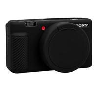 BOVKE Funda Blanda para cámara Digital Sony ZV-1, Funda de Silicona para cámara ZV1, Funda Protectora de Goma con Tapa de Objetivo extraíble para Sony ZV-1 Vlogging Camera, Negro