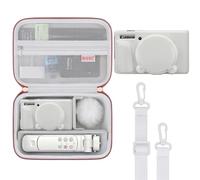 BOVKE Funda de Cámara EVA Duro+Cubierta protectora de Silicona para Canon PowerShot SX740 SX730 Cámara Compacta, Estuche Protectora Portátil con Kit de Protección de Cubierta de Canon SX740 HS, Blanco