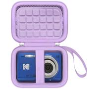 BOVKE Funda de Cámara para Kodak Pixpro FZ45/FZ55 16 MP Appareil Photo Numérique Compact, Vlogging Camera Storage Holder, Bolsillo de Malla para Baterías, Cable USB, Lectores de Tarjetas SD, Púrpura