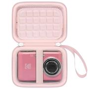 BOVKE Funda de Cámara para Kodak Pixpro FZ45/FZ55 16 MP Appareil Photo Numérique Compact, Vlogging Camera Storage Holder, Bolsillo de Malla para Baterías, Cable USB, Lectores de Tarjetas SD, Rosa