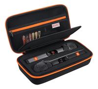 BOVKE Funda de micrófono Compatible con el Sistema inalámbrico de Dos micrófonos JBL, Funda de Transporte para el micrófono inalámbrico JBL 2X Digital PartyBox, Espacio Extra para el Receptor, Negro