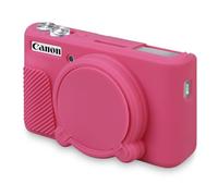 BOVKE Funda de Silicona para Canon Powershot SX740 / SX730 HS Cámara Compacta, Funda Blanda para Cámara SX740, Funda de Goma para Camera con Tapa Extraíble para el Objetivo, Rosa Melocotón